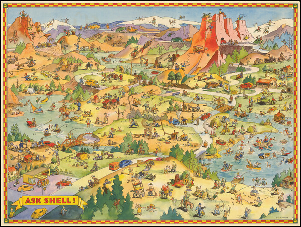 75-Pictorial Maps Map By Don Bloodgood