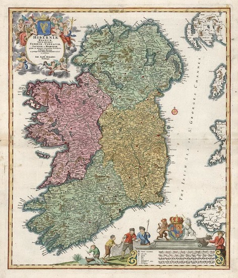 2-Ireland Map By Johann Baptist Homann