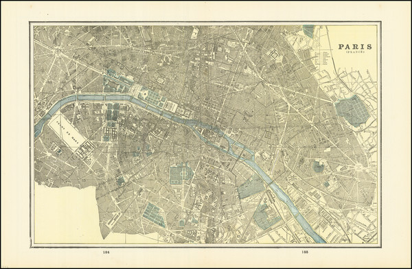 36-Paris and Île-de-France Map By George F. Cram