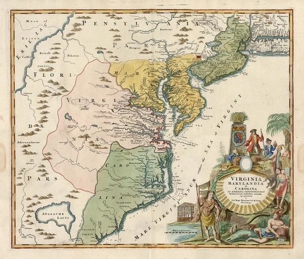 21-Mid-Atlantic and Southeast Map By Johann Baptist Homann