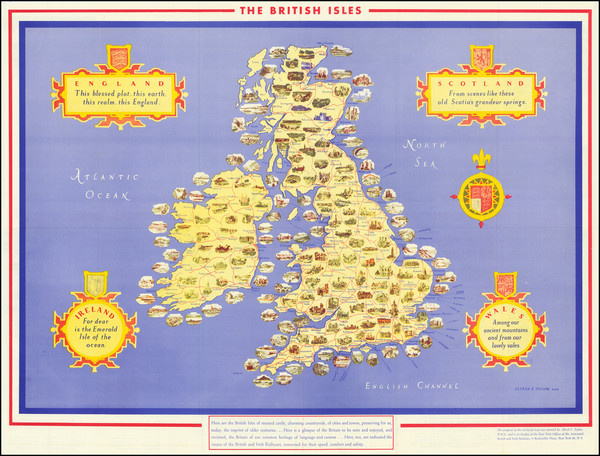 1-British Isles and Pictorial Maps Map By Alfred E. Taylor