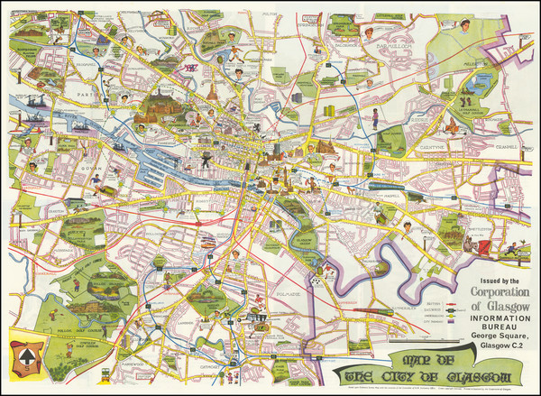 84-Scotland and Pictorial Maps Map By Corporation of Glasgow