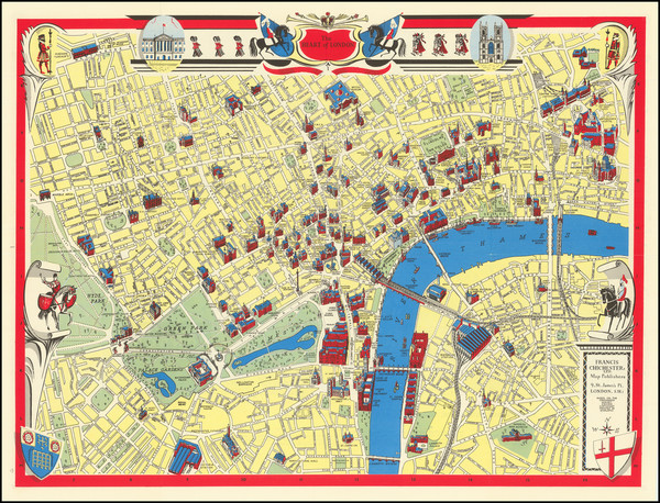 60-London and Pictorial Maps Map By Middle East Airlines