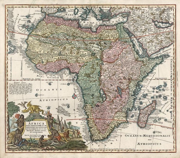 3-Africa and Africa Map By Matthaus Seutter