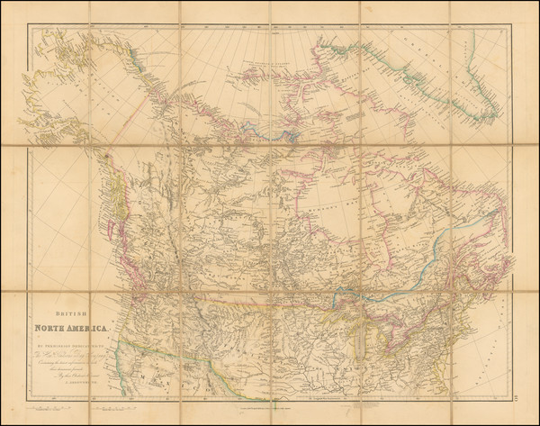 50-Polar Maps, Rocky Mountains, Alaska, Canada and Western Canada Map By John Arrowsmith