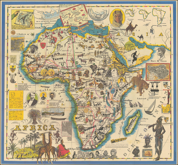 16-Africa and Pictorial Maps Map By Andrea Pistacchi