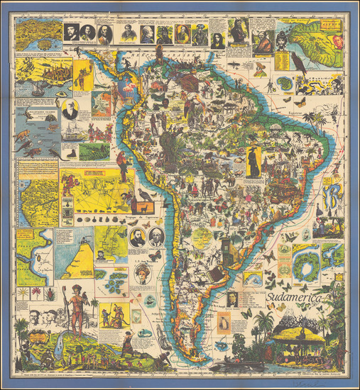 90-South America and Pictorial Maps Map By Andrea Pistacchi