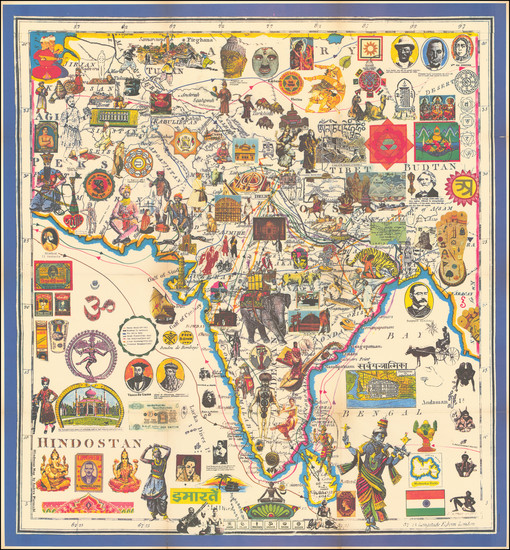 30-India and Pictorial Maps Map By Andrea Pistacchi