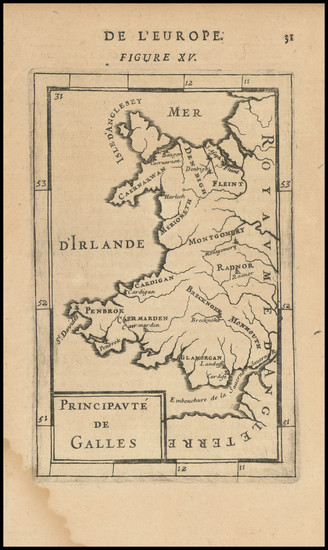 7-Wales Map By Alain Manesson Mallet