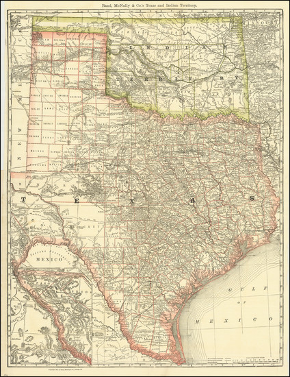 37-Texas and Oklahoma & Indian Territory Map By Rand McNally & Company