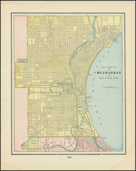 37-Wisconsin Map By George F. Cram