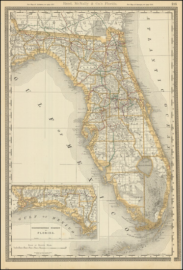 28-Florida Map By William Rand  &  Andrew McNally