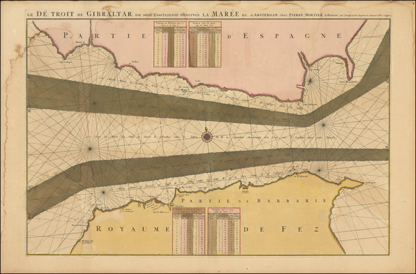 62-Spain, Mediterranean and Gibraltar Map By Pierre Mortier