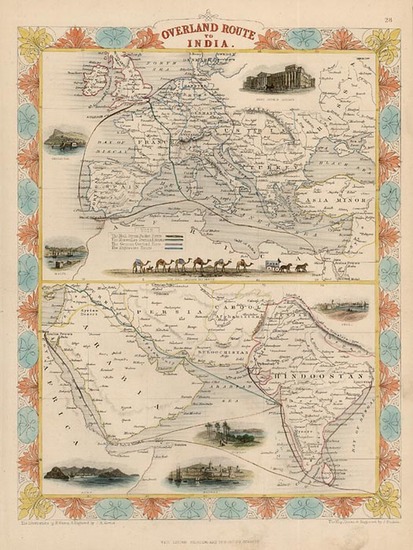 69-Europe, Europe, Asia, India, Central Asia & Caucasus and Middle East Map By John Tallis