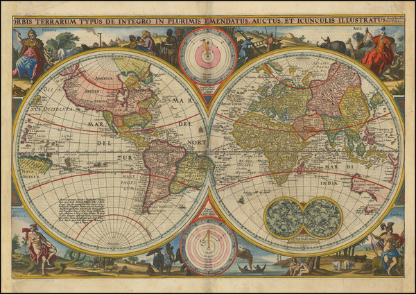 18-World Map By Nicolaes Visscher I