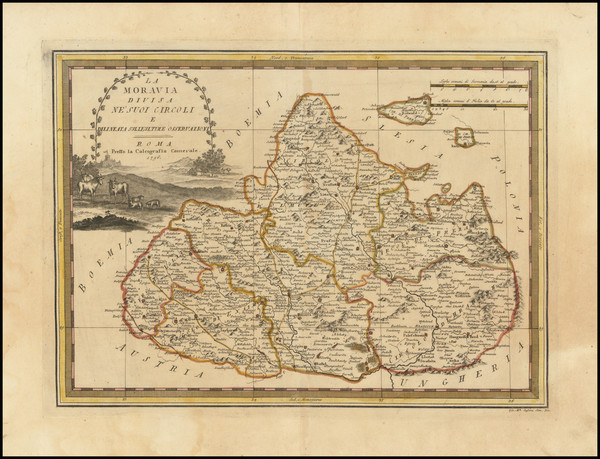 98-Czech Republic & Slovakia Map By Giovanni Maria Cassini