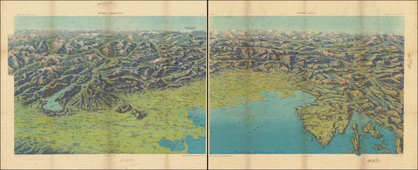 54-Austria, Croatia & Slovenia and Northern Italy Map By Antonio Vallardi