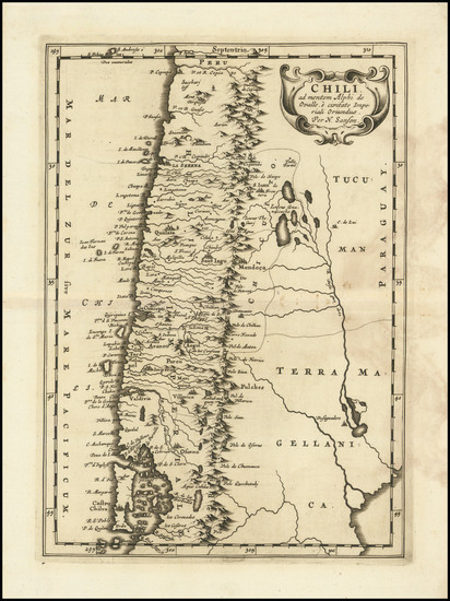 83-Chile Map By Nicolas Sanson