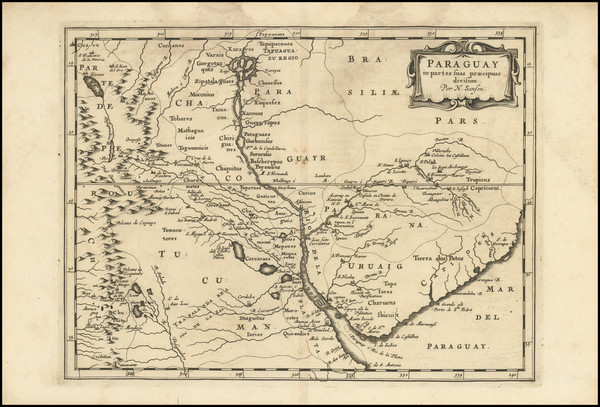 92-Argentina, Brazil, Paraguay & Bolivia and Uruguay Map By Nicolas Sanson / Adam Friedrich Zu