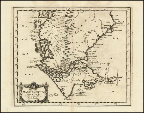 80-Argentina and Chile Map By Nicolas Sanson / Adam Friedrich Zurner