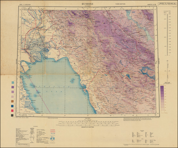 63-Middle East, Arabian Peninsula and Persia & Iraq Map By Geographical Section, War Office (U