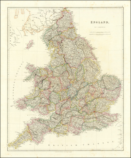 69-England Map By John Arrowsmith