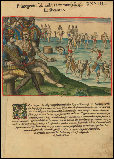 2-Florida and Native American & Indigenous Map By Theodor De Bry