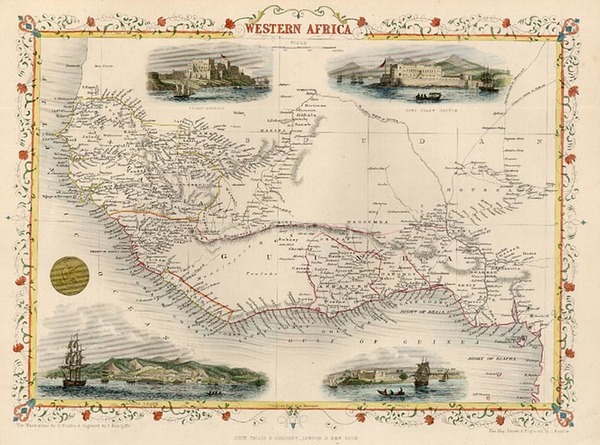 70-Africa and West Africa Map By John Tallis