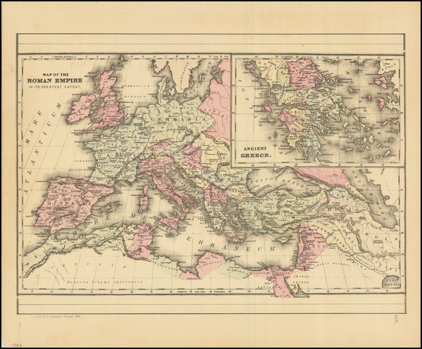 88-Europe, Mediterranean and Greece Map By Samuel Augustus Mitchell