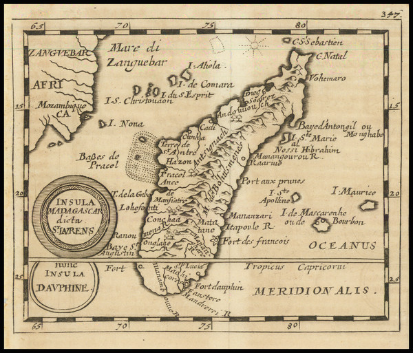 42-African Islands, including Madagascar Map By Pierre Du Val  &  Johann Hoffmann