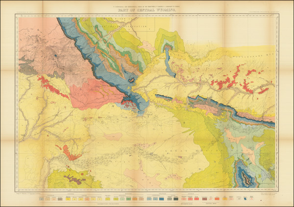 65-Wyoming and Geological Map By Ferdinand Vandeveer Hayden