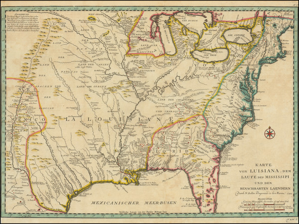 16-United States, South, Southeast, Midwest, Plains and Canada Map By Jacques Nicolas Bellin