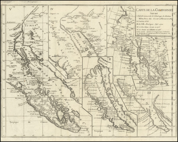 73-Baja California, California and California as an Island Map By Denis Diderot / Didier Robert de