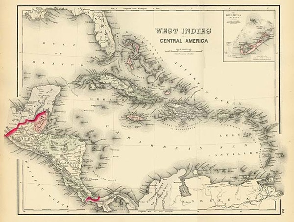 60-Caribbean and Central America Map By OW Gray