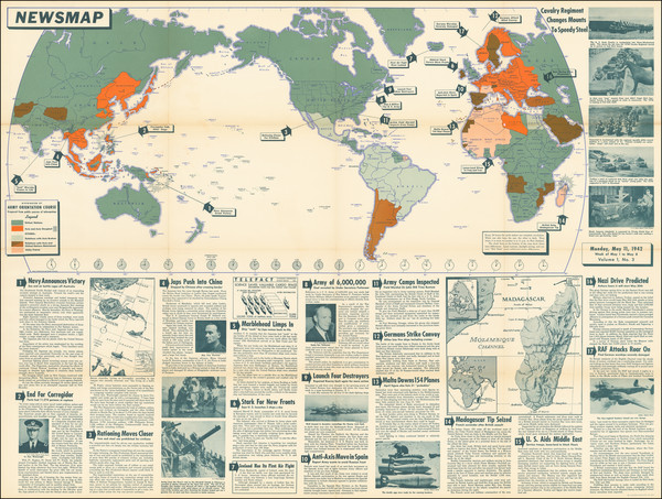 60-World and World War II Map By Newsmap