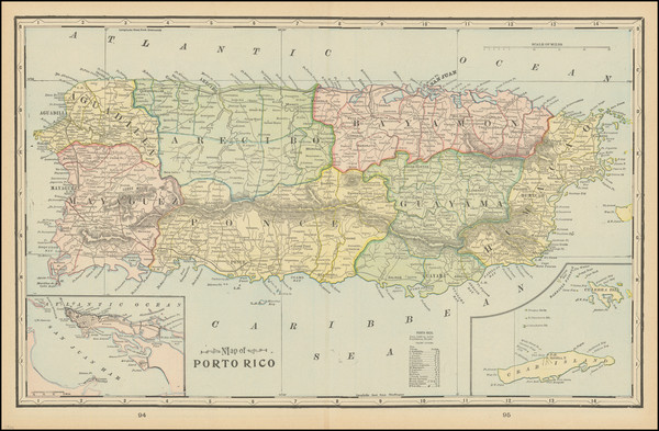 60-Puerto Rico Map By George F. Cram