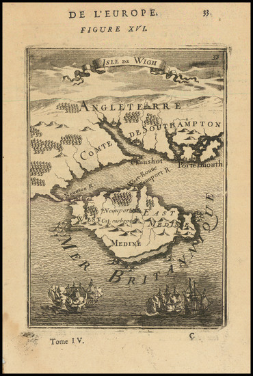 53-England and British Counties Map By Alain Manesson Mallet