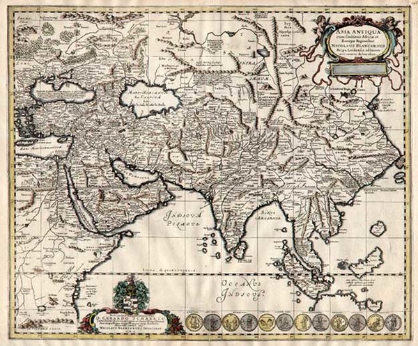 92-Asia, Asia, India, Southeast Asia and Central Asia & Caucasus Map By Nicholaus Blankaart