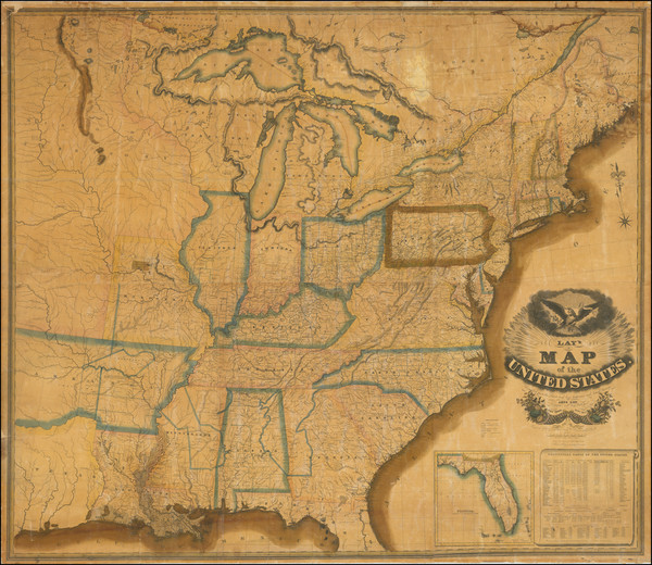 45-United States, South, Texas and Midwest Map By Amos Lay