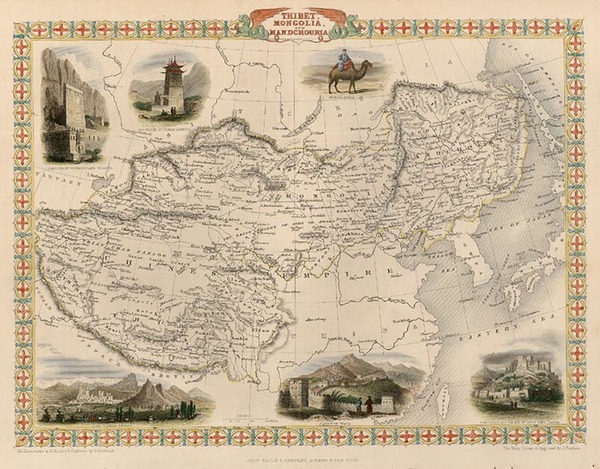 55-Asia, China, India, Central Asia & Caucasus and Russia in Asia Map By John Tallis