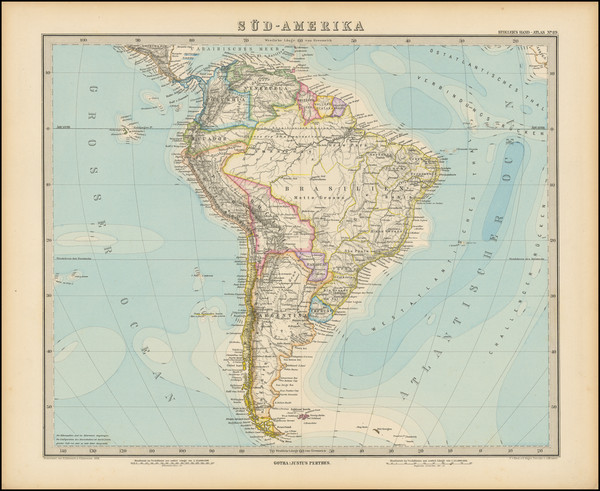 41-South America Map By Adolf Stieler