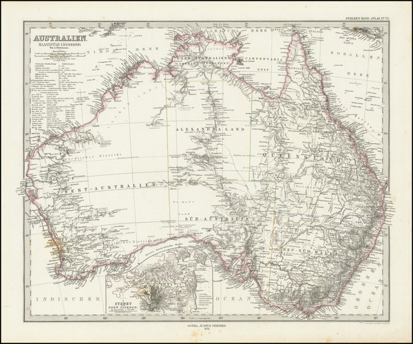 86-Australia Map By Adolf Stieler