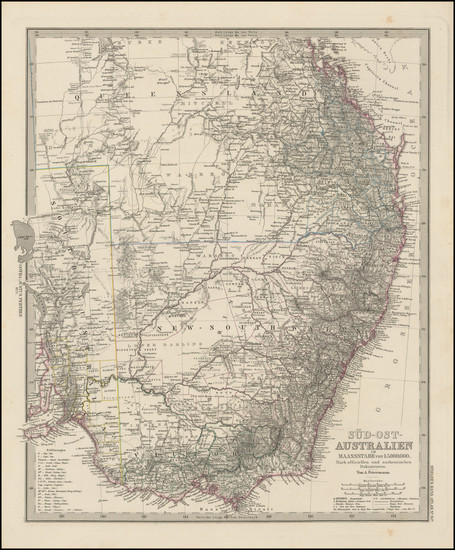 91-Australia Map By Adolf Stieler