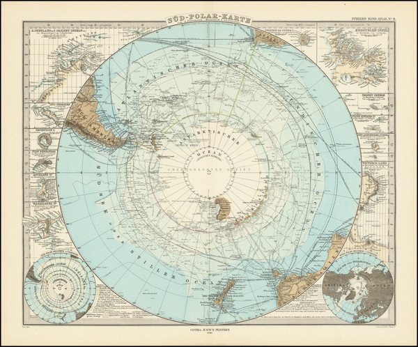 54-Polar Maps Map By Adolf Stieler