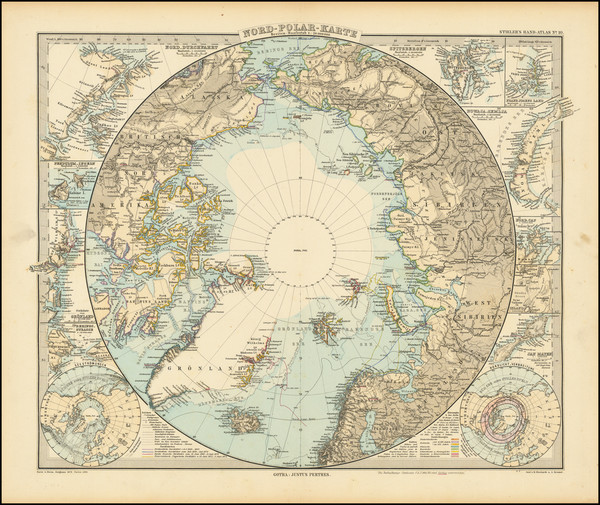 0-Polar Maps Map By Adolf Stieler