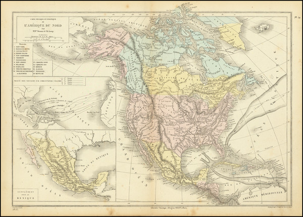 70-North America and Mexico Map By Drioux et Leroy