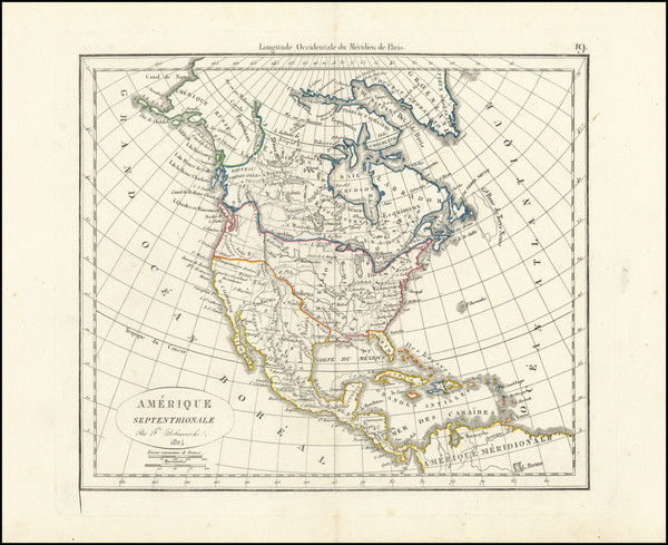 73-North America Map By Charles Francois Delamarche