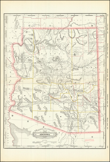 77-Arizona Map By George F. Cram