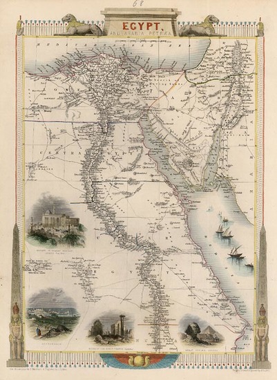 72-Asia, Middle East, Africa and North Africa Map By John Tallis