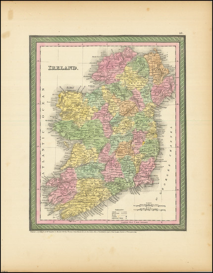 90-Ireland Map By Thomas, Cowperthwait & Co.